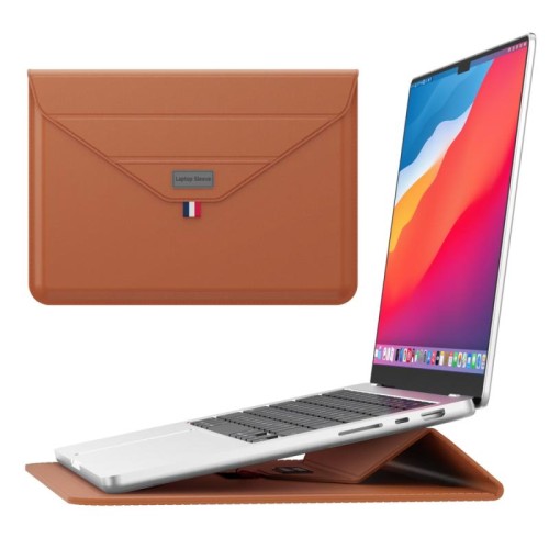 Per custodia per laptop con supporto per buste da 15,4/15,6/16,1 pollici (marrone)