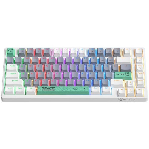 ONIKUMA G52 Tastiera meccanica cablata con illuminazione RGB a 82 tasti, Tipo: interruttore marrone (nero)