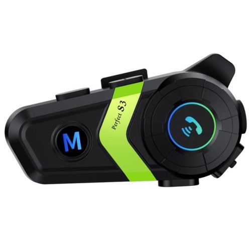 Auricolare Bluetooth per casco moto S3 per caschi integrali e mezzi (verde)