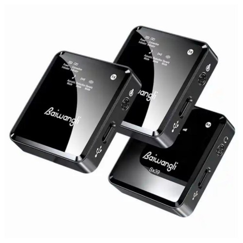 SX39 Per porta USB-C / Type-C Microfono lavalier wireless con riduzione del rumore con doppio trasmettitore + ricevitore