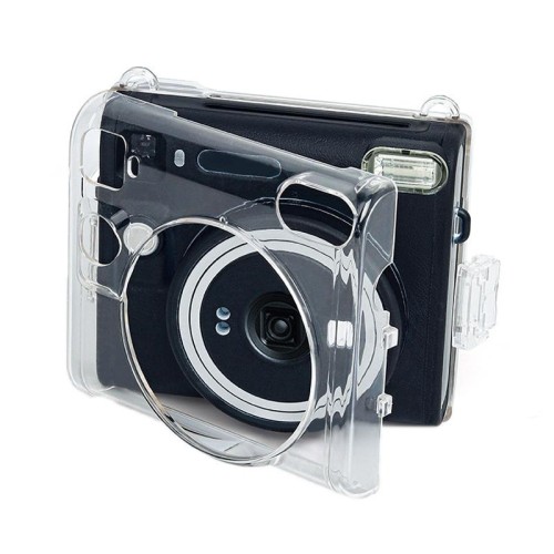 Per instax SQUARE SQ40 Custodia protettiva in cristallo trasparente per fotocamera con cordino