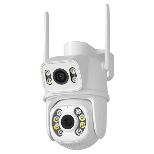 La doppia fotocamera WiFi QX95 da 6 MP supporta l'interfono vocale bidirezionale e il riconoscimento AI (spina AU)
