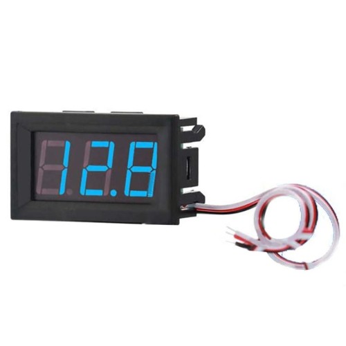 Terminale voltmetro CC a 3 fili 0V-30V Accessori voltmetro digitale LED da 0,56 pollici Protezione connessione inversa, Colore: Blu