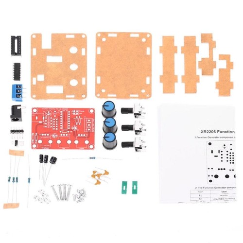 XR2206 Generatore di segnali ad alta precisione Kit fai da te Onde quadre triangolari sinusoidali Gamma di frequenza 1Hz-1MHz, Specifica: Parti