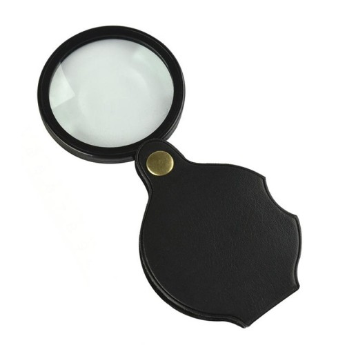 Lente d'ingrandimento tascabile con custodia in pelle pieghevole 10X da 50 mm