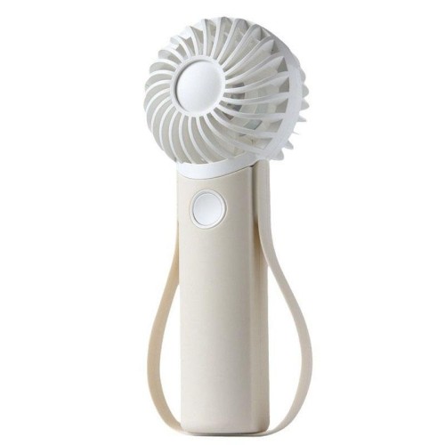 Ventilatore portatile portatile silenzioso in silicone appeso al collo piccolo ventilatore elettrico (beige)