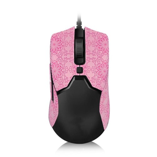 Adesivi per mouse antiscivolo con motivo fiocco di neve per Razer Viper Mini Pink Half Surround