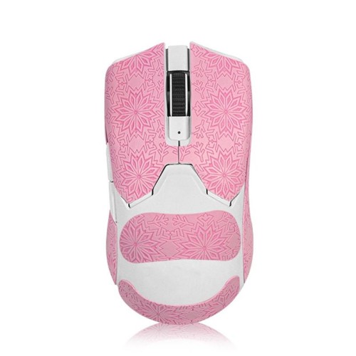 Adesivi per mouse antiscivolo con motivo fiocco di neve per Razer Viper V2 Pro Pink Full Surround