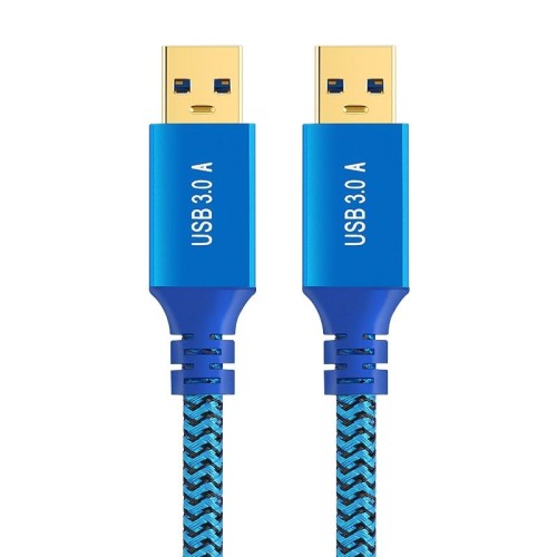 Cavo connettore USB 3.0 maschio-maschio per stampante/disco rigido, lunghezza: 1 m (blu)
