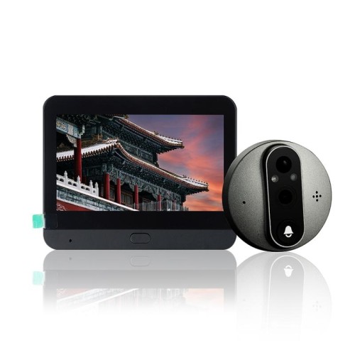 SY-37 Campanello video Smart Cat Eye WiFi nascosto 1080P con schermo a colori da 4,3 pollici (bianco)