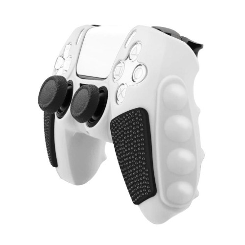 Per Sony PS5 Custodia protettiva per gamepad in silicone colorato con giunture senza tappi bilancieri (viola nero)