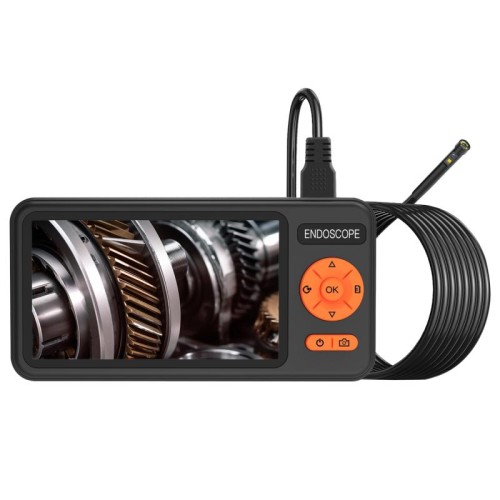 T29 Endoscopio industriale impermeabile IP67 con schermo IPS da 5 pollici e doppia lente da 7,9 mm con staffa, lunghezza: 2 m