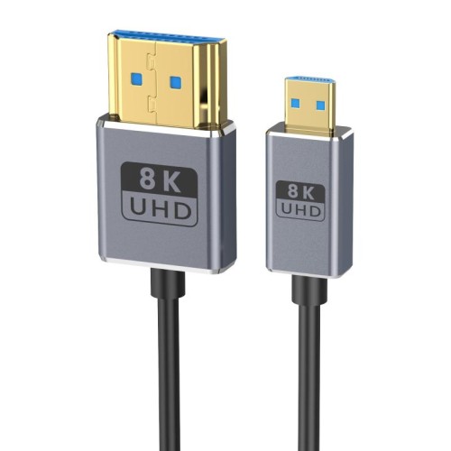 Cavo di collegamento video coassiale Micro HDMI a HDMI 8K UHD 48 Gbps da 30 cm, stile: testa dritta