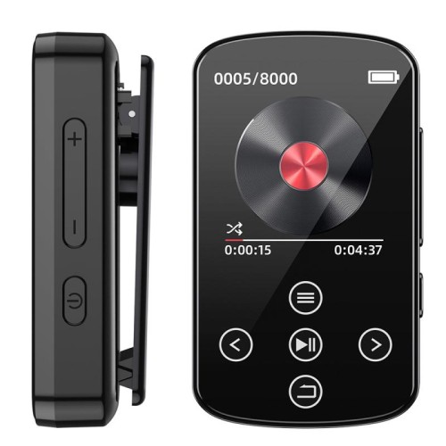 Lettore musicale MP3 Bluetooth HIFI Sport Clip Touch Screen MP4, Memoria: 64 GB (Nero)