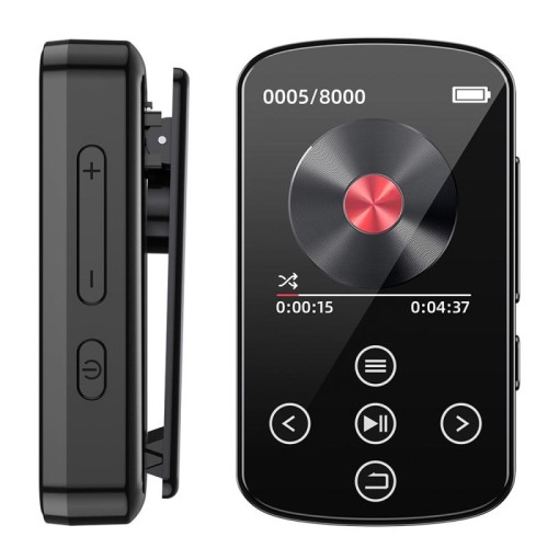 Lettore musicale MP3 Bluetooth HIFI Sport Clip Touch Screen MP4, Memoria: 128 GB (Nero)