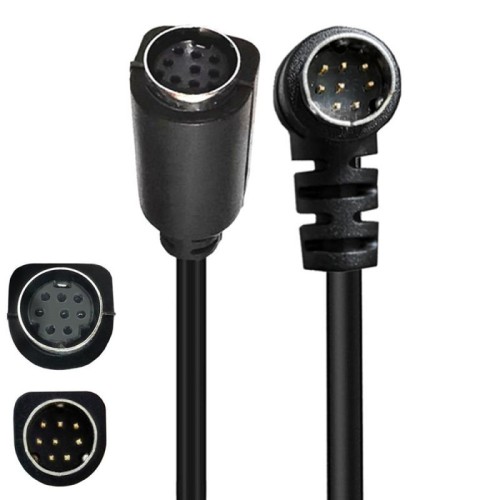 Cavo adattatore audio TV curvo mini DIN 8 pin Cavo TV Box S-Video, lunghezza: 0,5 m (nero)