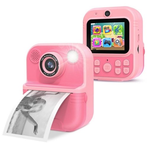 E8 2.4 pollici Schermo Foto Stampa Videoregistratore Multifunzionale Bambini Doppia Lente Fotocamera (Blu)