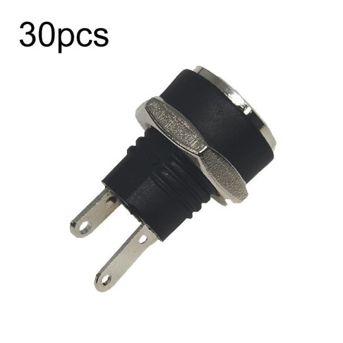 30 pezzi presa di alimentazione femmina CC per apparecchiature elettroniche con dado, nucleo ad ago: DC5.5x2.1MM rame pieno