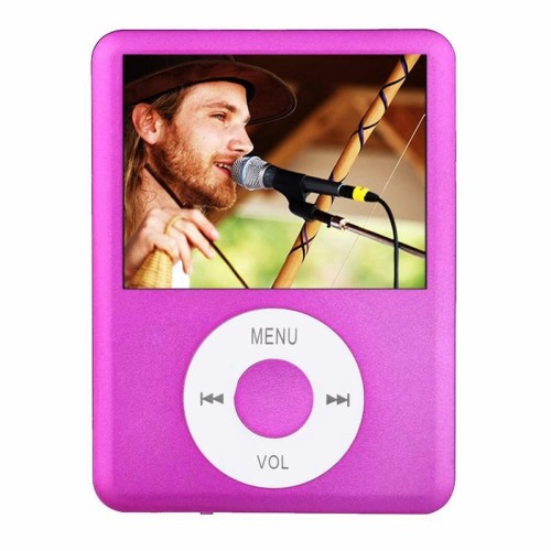 Lettore MP4 con schermo TFT da 1,8 pollici con slot per schede TF, registratore di supporto, radio FM, e-book e calendario (magenta)