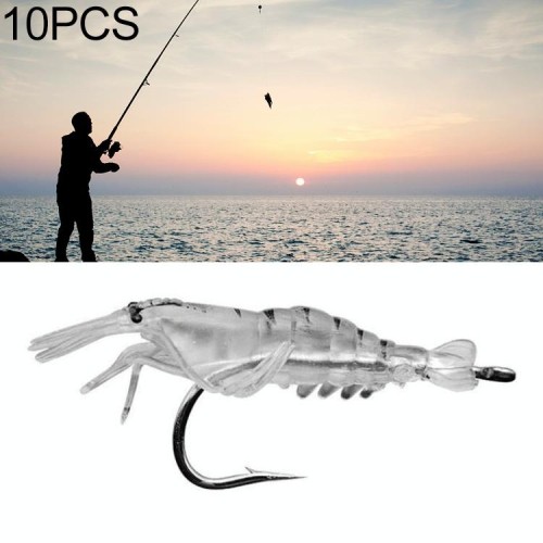 10 pezzi 4 cm pesca artificiale morbido gamberetti esche esche popper poper esche con gancio (rosa)