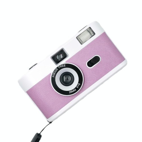 R2-FILM Fotocamera a pellicola riutilizzabile manuale retrò per bambini senza pellicola (rosa)