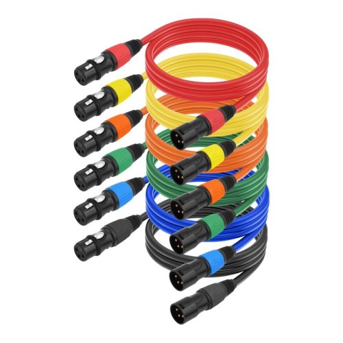 6 colori / set JC1015 XLR 3 pin maschio a femmina cavo audio, lunghezza: 1,8 m