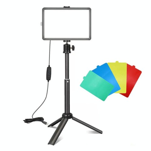 Luce da 8 pollici + giunto cardanico + treppiede telescopico Desktop Live Square Beauty Fill Light