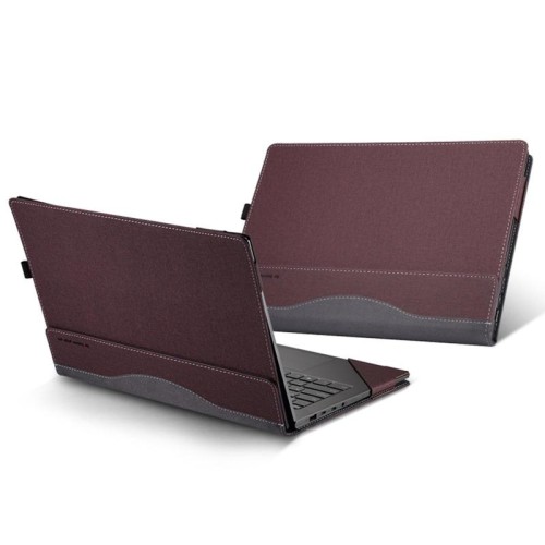 Custodia protettiva antiurto in pelle per laptop Lenovo Yoga 7 14IAL7 / 14ARB7 (rosso vino)