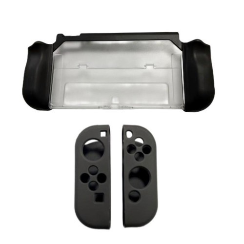 Per Nintendo Switch OLED / Joy-Con 2 in 1 Custodia protettiva in TPU Cover Supporto (Nero)