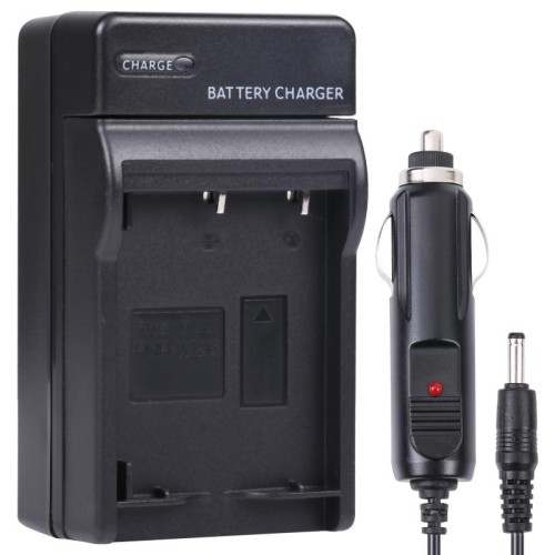Caricabatteria da auto per fotocamera digitale per FUJI FNP-W126 (nero)