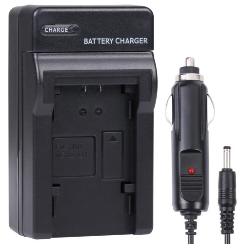Caricabatteria da auto per fotocamera digitale per JVC VG121UT (nero)