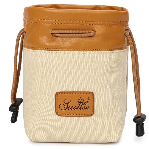 S.C.COTTON Liner Bag Protezione digitale impermeabile Borsa per obiettivo SLR portatile Borsa per fotocamera micro singola Borsa fotografica, colore: Beige M.