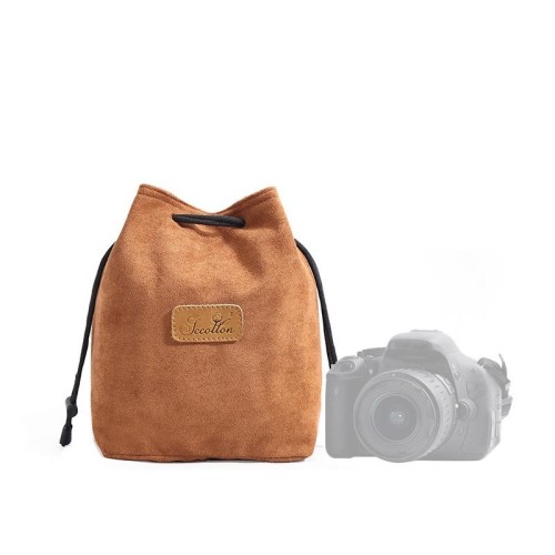 S.C.COTTON Liner Protezione digitale antiurto Borsa per obiettivo SLR portatile Borsa per fotocamera singola micro Square Khaki M.