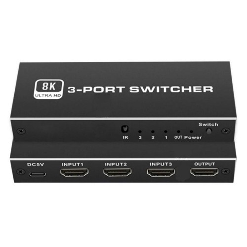 Q8Q3-3 Switch HDMI 2.1 per Home Theater da gioco 3x1 8K 4K 120Hz Sincronizzatore audio video HDR