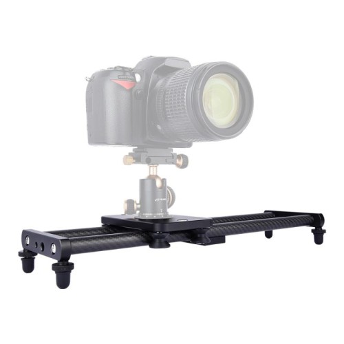 YELANGU L40T Binario di scorrimento in fibra di carbonio da 40 cm per fotocamere reflex / videocamere (nero)