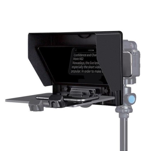 Sentworld TP10 Portable Telprompter pieghevole da 10 pollici con anello adattatore per lenti per telecomando per lo smartphone / tablet inferiore a 10 pollici (nero)