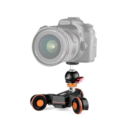 Yelangu L4x-BC Rotella della fotocamera Dolly II Track Slider Slider a 3 ruote video Puleggia Rotolamento Dolly Car con testa a punta, carico: 3 kg (nero)