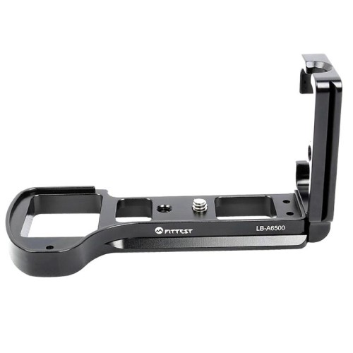 PIÙ ADATTO LB-A6500 Spara verticale Quick Release L Piastra supporto della staffa di base per Sony ILCE-6500 (A6500) Camera metallo ballhead (nero)