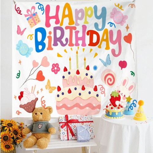 Layout di compleanno Panno da appendere Panno da parete per foto per bambini, dimensioni: 150x200 cm Velluto(3)