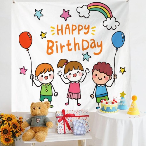 Layout di compleanno Panno da appendere Panno da parete per foto per bambini, dimensioni: 150x200 cm Velluto(36)