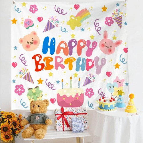 Layout di compleanno Panno da appendere Panno da parete per foto per bambini, dimensioni: 180x200 cm Velluto(5)