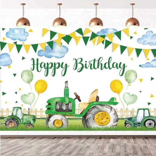 180x240 cm Trattore agricolo Sfondo fotografico Panno Decorazioni per feste di compleanno Forniture