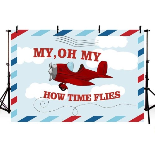 180x180cm Cartoon Small Aircraft Children Birthday Background Panno