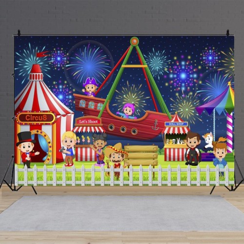 150 x 100 cm circo parco divertimenti ruota panoramica fotografia panno di sfondo (MDA07159)