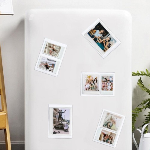 5 pezzi Cornice per album fotografico con borsa magnetica, dimensioni: 7 pollici (bianco)