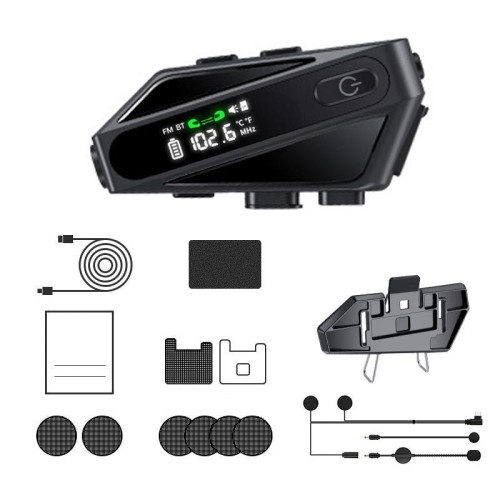 C6 IPX6 impermeabile LED illuminazione interfono wireless casco auricolare Bluetooth, specifiche: microfoni morbidi e duri