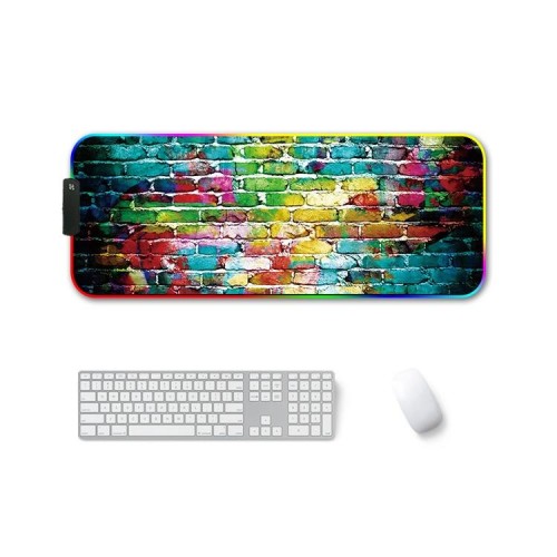 300x350x3mm F-01 Transfer termico in gomma RGB Luminoso Mouse pad antiscivolo (lavanda)