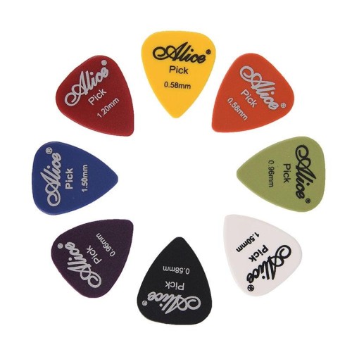 Plettri per chitarra elettrica Alice 50 PCS ABS, consegna a colori casuali, superficie: smerigliata, dimensioni: 0,58 mm
