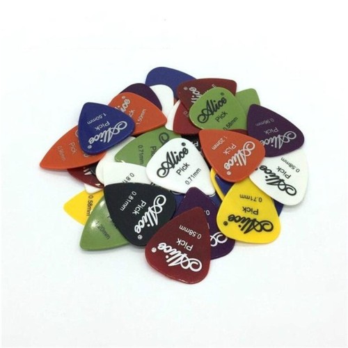 Plettri per chitarra elettrica Alice 50 PCS ABS, consegna colore casuale, superficie: specchio, dimensioni: 0,58 mm, 0,71 mm, 0,81 mm di miscelazione
