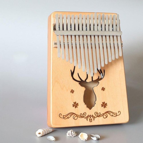 17-tono Kalimba Portatile Thumb Piano, Stile: cervo abete rosso-classico